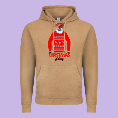 Christmas Buldog Vintage Hoodie Designed By Bettercallsaul