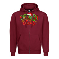 Burgundy Christmas Grammy Claus Mother's Day Zipper Hoodie - FaDigitalArtStudio