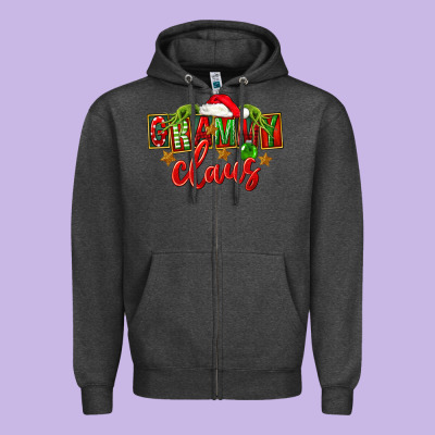 Christmas Grammy Claus Mother's Day Zipper Hoodie Designed By Fadigitalartstudio