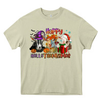 Mossy Happy Hallothanksmas goats Heavy Core Tee - NancyCooperArtShop