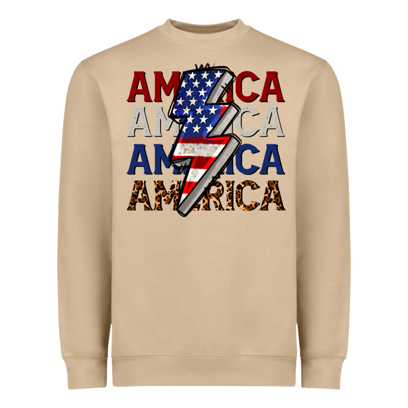 America With Lightning Bold Heavyweight Sweatshirt by CowGirlArtShop | Teevron