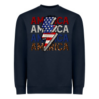 Navy America with lightning bold Heavyweight Sweatshirt - CowGirlArtShop