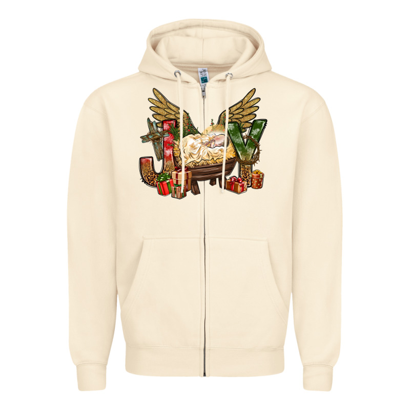 Joy Christmas With Baby Jesus Bbs Zipper Hoodie by BundleAndBundleShop | Teevron