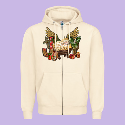 Joy Christmas With Baby Jesus Bbs Zipper Hoodie Designed By Bundleandbundleshop
