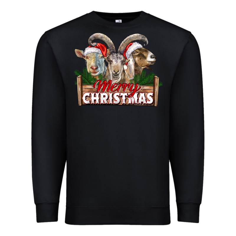 Merry Christmas Goats Premium Sweatshirt by LillyAllenDesigns | Teevron