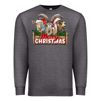 Charcoal Heather Merry Christmas Goats Premium Sweatshirt - LillyAllenDesigns