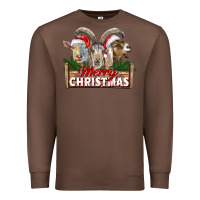 Chestnut Merry Christmas Goats Premium Sweatshirt - LillyAllenDesigns
