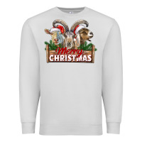 Dove Grey Merry Christmas Goats Premium Sweatshirt - LillyAllenDesigns