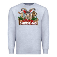 Heather Grey Merry Christmas Goats Premium Sweatshirt - LillyAllenDesigns