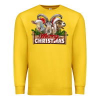 Lemon Merry Christmas Goats Premium Sweatshirt - LillyAllenDesigns