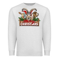 Oatmeal Heather Merry Christmas Goats Premium Sweatshirt - LillyAllenDesigns