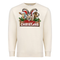 Sandshell Merry Christmas Goats Premium Sweatshirt - LillyAllenDesigns