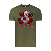 Vintage Olive be mine valentine's day calf Vintage Tee - RanaPortraitStore