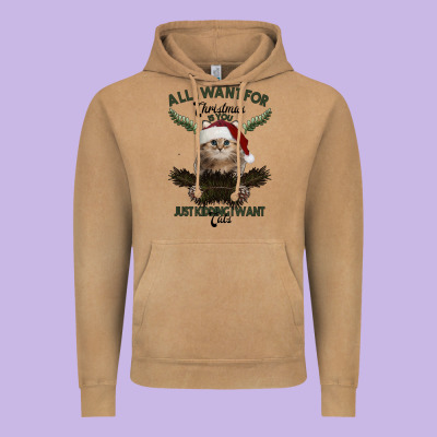 All I Want For Christmas Is You Just Kidding I Want Cats Vintage Hoodie Designed By Bettercallsaul