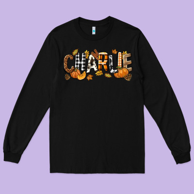 Personalized Fall Autumn Long Sleeve Tee Designed By Nancycooperartshop