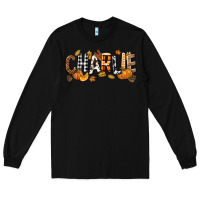 Black Personalized Fall Autumn Long Sleeve Tee - NancyCooperArtShop
