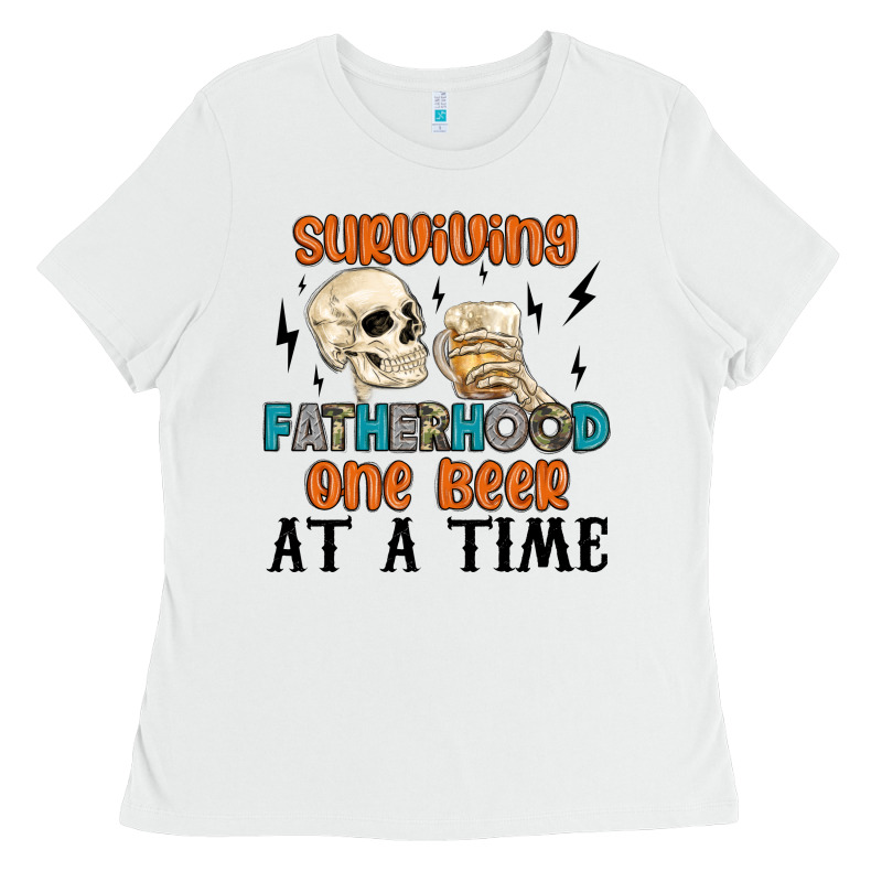 Surviving Fatherhood One Beer At A Time Ladies Tee by MaliasSmallBusiness | Teevron