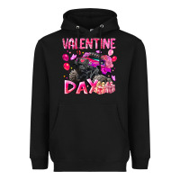 Black Valentine Day Heavyweight Hoodie - CowhideDigitalArt