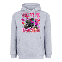Heather Grey Valentine Day Heavyweight Hoodie - CowhideDigitalArt