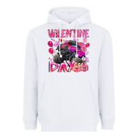 White Valentine Day Heavyweight Hoodie - CowhideDigitalArt
