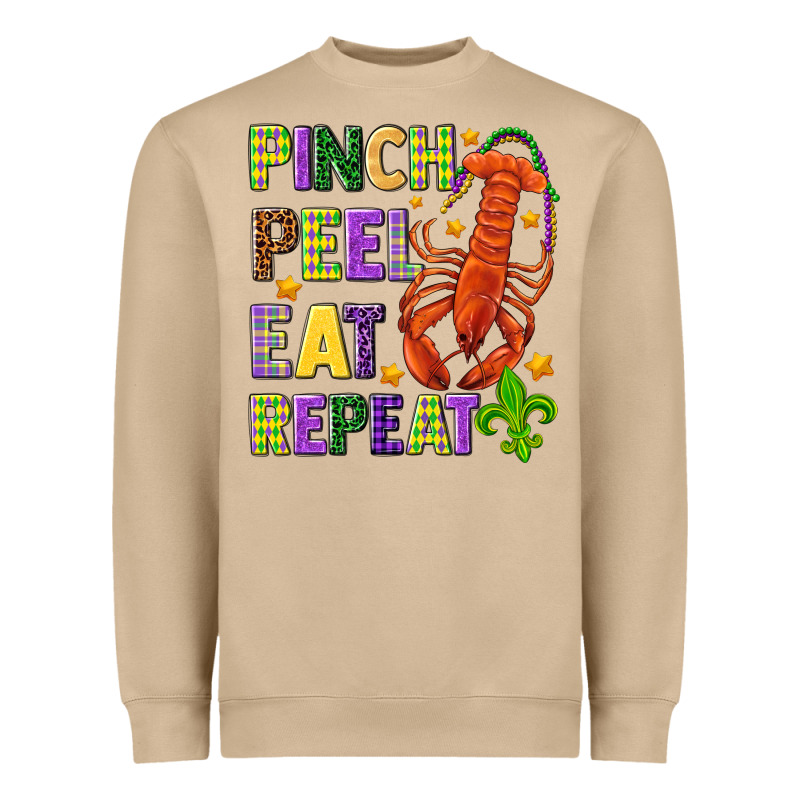 Pinch Peel Eat Repeat Crawfish Heavyweight Sweatshirt by HowdyJamesFarm | Teevron