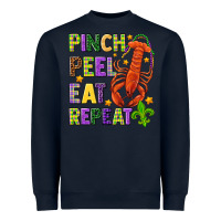 Navy Pinch peel eat repeat crawfish Heavyweight Sweatshirt - HowdyJamesFarm