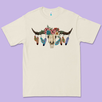 Texas Longhorn Bull Skull Premium Tee Designed By Jahusdesignshop