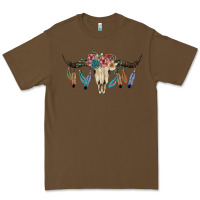 Cacao Texas Longhorn Bull Skull Premium Tee - JahusDesignShop