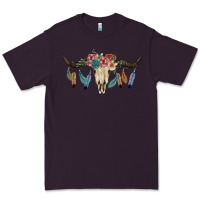 Plum Texas Longhorn Bull Skull Premium Tee - JahusDesignShop