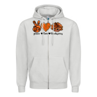Dove Grey peace love thanksgiving bbs Zipper Hoodie - BundleAndBundleShop