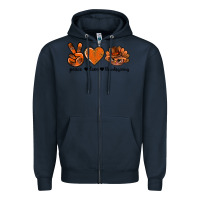 Navy peace love thanksgiving bbs Zipper Hoodie - BundleAndBundleShop