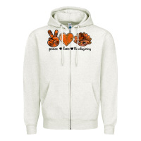 Oatmeal Heather peace love thanksgiving bbs Zipper Hoodie - BundleAndBundleShop