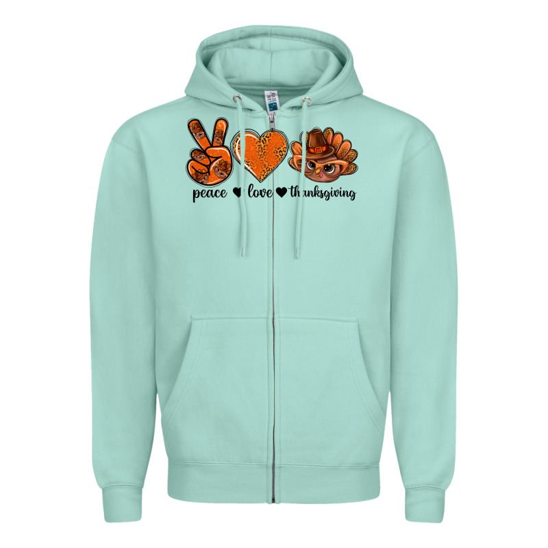 Peace Love Thanksgiving Bbs Zipper Hoodie by BundleAndBundleShop | Teevron