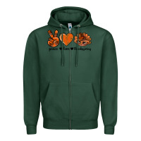 Sports Green peace love thanksgiving bbs Zipper Hoodie - BundleAndBundleShop