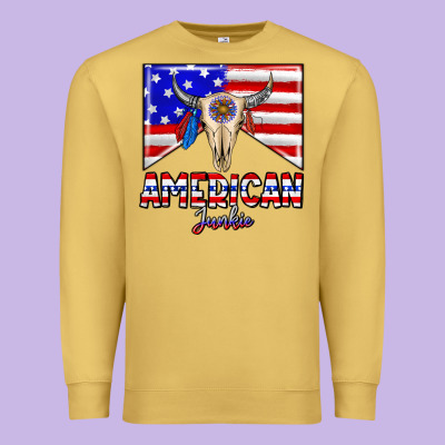 American Junkie Premium Sweatshirt Designed By Cowhidedigitalart
