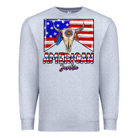 Heather Grey American junkie Premium Sweatshirt - CowhideDigitalArt