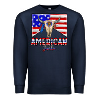 Navy American junkie Premium Sweatshirt - CowhideDigitalArt