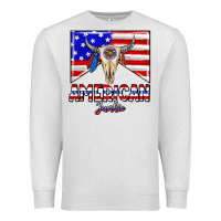 Oatmeal Heather American junkie Premium Sweatshirt - CowhideDigitalArt