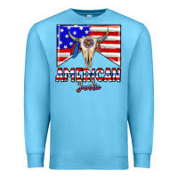 Ocean Blue American junkie Premium Sweatshirt - CowhideDigitalArt