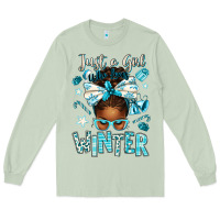 Matcha just a girl who loves winter afro messy bun Long Sleeve Tee - texasbilliewilder