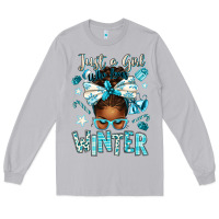 Moon Dust just a girl who loves winter afro messy bun Long Sleeve Tee - texasbilliewilder