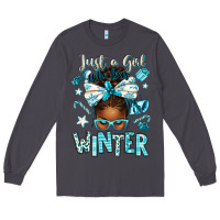 Smoke just a girl who loves winter afro messy bun Long Sleeve Tee - texasbilliewilder