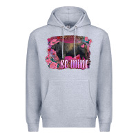 Heather Grey be mine black angus bull Premium Hoodie - RanaPortraitStore