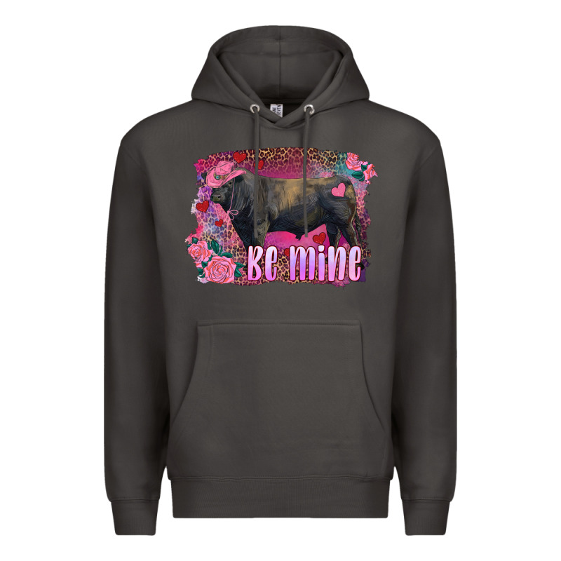 Be Mine Black Angus Bull Premium Hoodie by RanaPortraitStore | Teevron