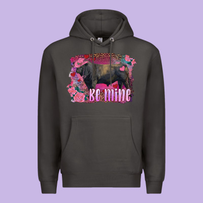 Be Mine Black Angus Bull Premium Hoodie Designed By Ranaportraitstore