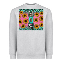 Heather Grey Mom sunflower glitter Heavyweight Sweatshirt - CowGirlArtShop