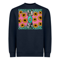 Navy Mom sunflower glitter Heavyweight Sweatshirt - CowGirlArtShop