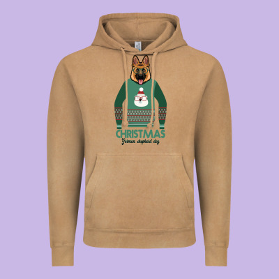 German Shepherd Dog Christmas Vintage Hoodie Designed By Bettercallsaul