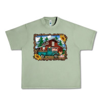 Oil Green western barn with farm animals Urban Heavy Tee - RanaPortraitStore