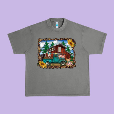 Western Barn With Farm Animals Urban Heavy Tee Designed By Ranaportraitstore